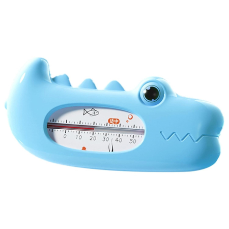 Articole Pentru Baie - Termometru pentru Baie, Flippy, Plutitor, Rezistent la apa, Multifunctional, Model Crocodil, 2.7x6.5x3.7 cm, Albastru