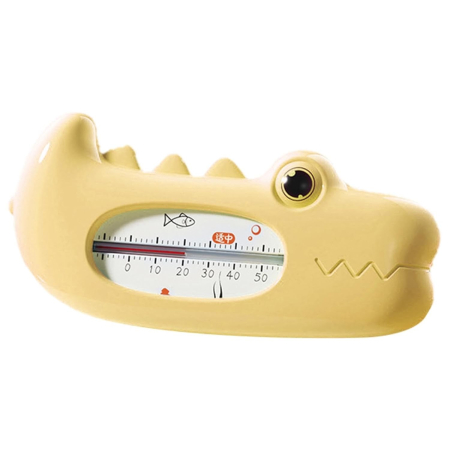 Articole Pentru Baie - Termometru pentru Baie, Flippy, Plutitor, Rezistent la apa, Multifunctional, Model Crocodil, 2.7x6.5x3.7 cm, Galben