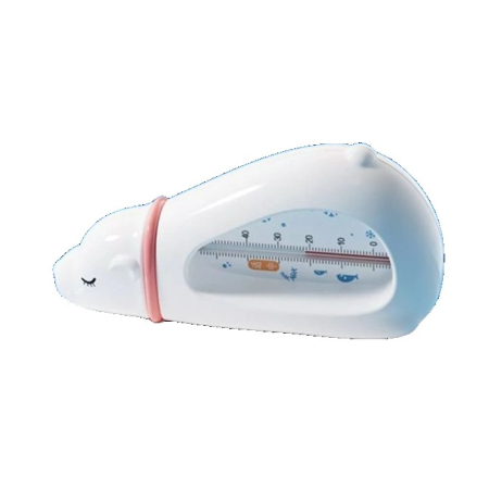 Articole Pentru Baie - Termometru pentru Baie, Flippy, Plutitor, Rezistent la apa, Multifunctional, Model Urs Polar, 15x7.5x4 cm, Alb