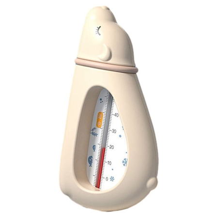 Articole Pentru Baie - Termometru pentru Baie, Flippy, Plutitor, Rezistent la apa, Multifunctional, Model Urs Polar, 15x7.5x4 cm, Roz