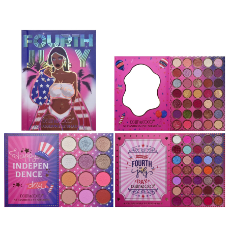 Trusa de Machiaj Profesionala Kevin&Coco Cool Girl Book, 82 Culori, Paleta All-in-One pentru Ochi si Fata, Farduri Mate, Sidefate si Glitter, Blush si Iluminatoare, Pigmentare Intensa, 16 x 21.5 x 2.5 [8]