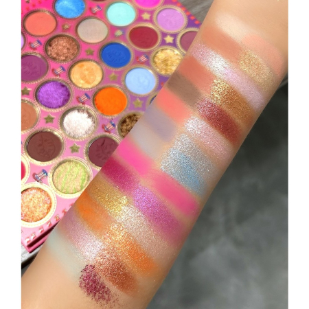 Trusa de Machiaj Profesionala Kevin&Coco Cool Girl Book, 82 Culori, Paleta All-in-One pentru Ochi si Fata, Farduri Mate, Sidefate si Glitter, Blush si Iluminatoare, Pigmentare Intensa, 16 x 21.5 x 2.5 [7]