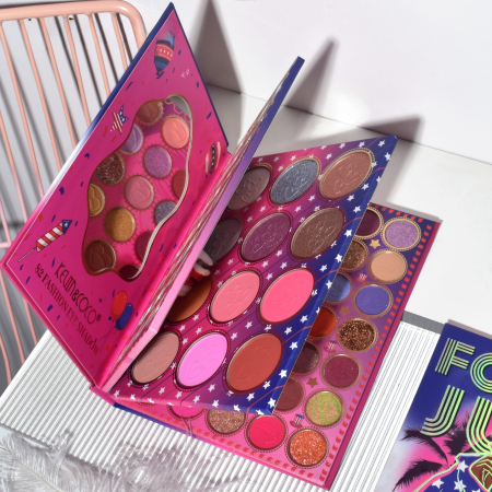 Trusa de Machiaj Profesionala Kevin&Coco Cool Girl Book, 82 Culori, Paleta All-in-One pentru Ochi si Fata, Farduri Mate, Sidefate si Glitter, Blush si Iluminatoare, Pigmentare Intensa, 16 x 21.5 x 2.5 [2]