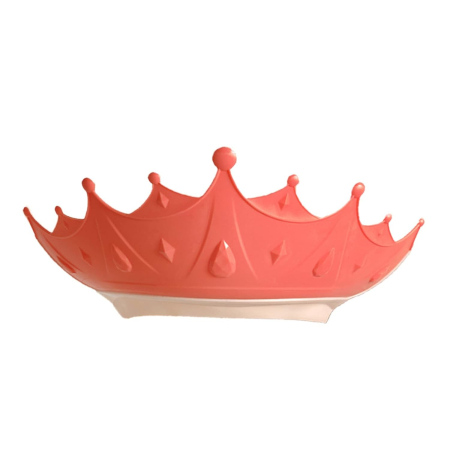 Articole Pentru Baie - Viziera de Protectie Baie Pentru Copii, Fippy, Model Coroana, Dimensiune ajustabila, Durabil, Usor de curatat, Impotriva Samponului, pentru Ochi si Urechi, TPE+PP, 15x13 cm, Rosu
