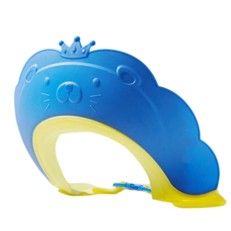 Articole Pentru Baie - Viziera de Protectie Baie Pentru Copii, Fippy, Model Coronita Leu, Dimensiune ajustabila, Durabil, Usor de curatat, Impotriva Samponului, pentru Ochi si Urechi, TPE+PP, 21x20.5 cm, Albastru