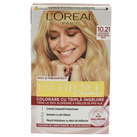 Vopsea De Par - Vopsea pentru Par, Loreal Excellence Creme, 10.21 Pearl Blond
