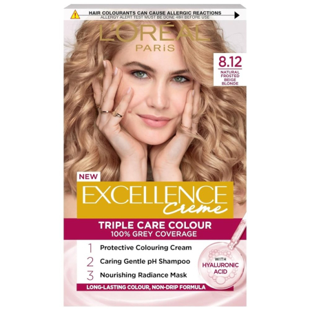 Vopsea De Par - Vopsea pentru Par, Loreal Excellence Creme, 8.12 Blond Bej