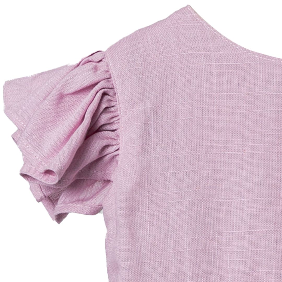 Rochita Premium din In Pur „Briză de Vara” niDom – Croiala cu Volane, Material European Certificat, Hipoalergenica (Fabricat in Romania) [6]