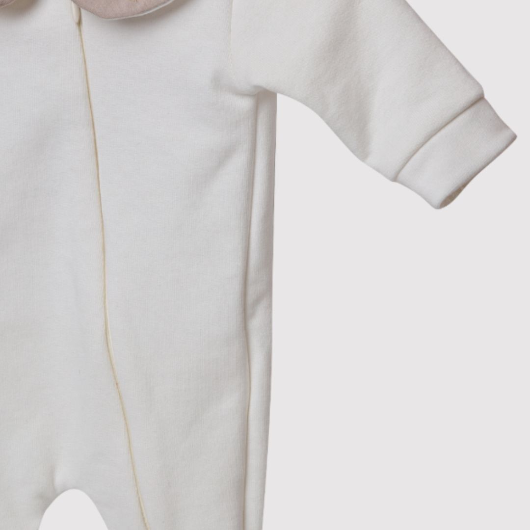 Salopeta cu Botosei pentru Nou-Nascut niDom – 100% Bumbac Organic European Uni, Inchidere cu Fermoar si Protectie la Barbie (Fabricat in Romania) [3]
