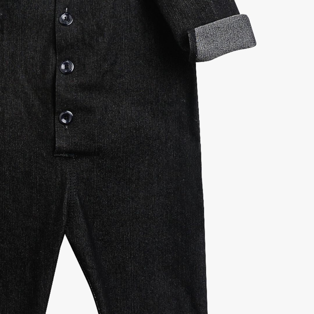 Salopeta Premium din Blug Negru pentru Copii niDom – Denim din Bumbac European Certificat, Confortabila si Ultra-Rezistenta la Uzura (Fabricat in Romania) [2]