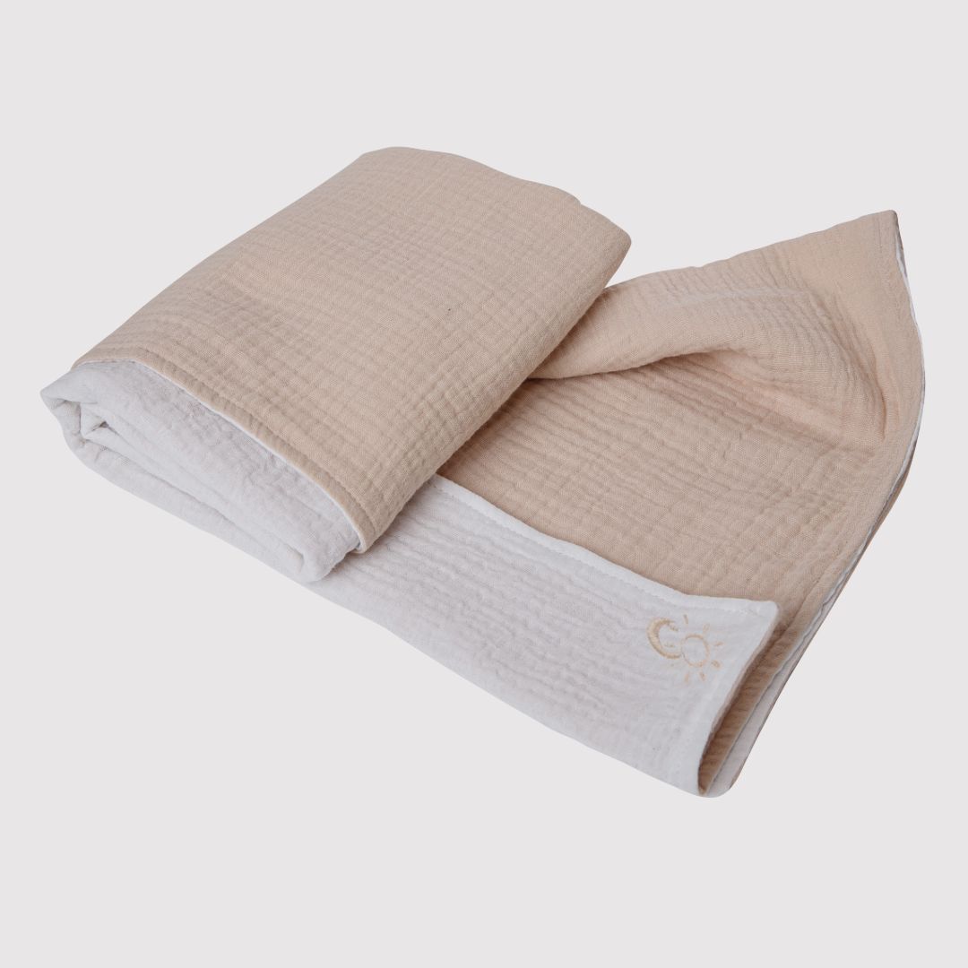 Paturica Usoara de Vara din Muselina niDom – 80x80 cm, 100% Bumbac Organic European in Doua Straturi, Finisaj Clasic (Fabricat in Romania) [2]