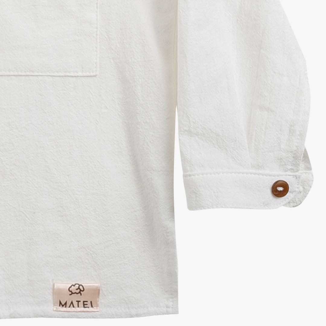 Camasa Premium din Bumbac Prespalat Ivory pentru Baieti niDom – Model Casual-Elegant, Material European Certificat, Textura Ultra-Moale si Respirabila (Fabricat in Romania) [5]