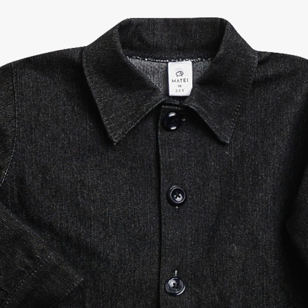 Salopeta Premium din Blug Negru pentru Copii niDom – Denim din Bumbac European Certificat, Confortabila si Ultra-Rezistenta la Uzura (Fabricat in Romania) [3]