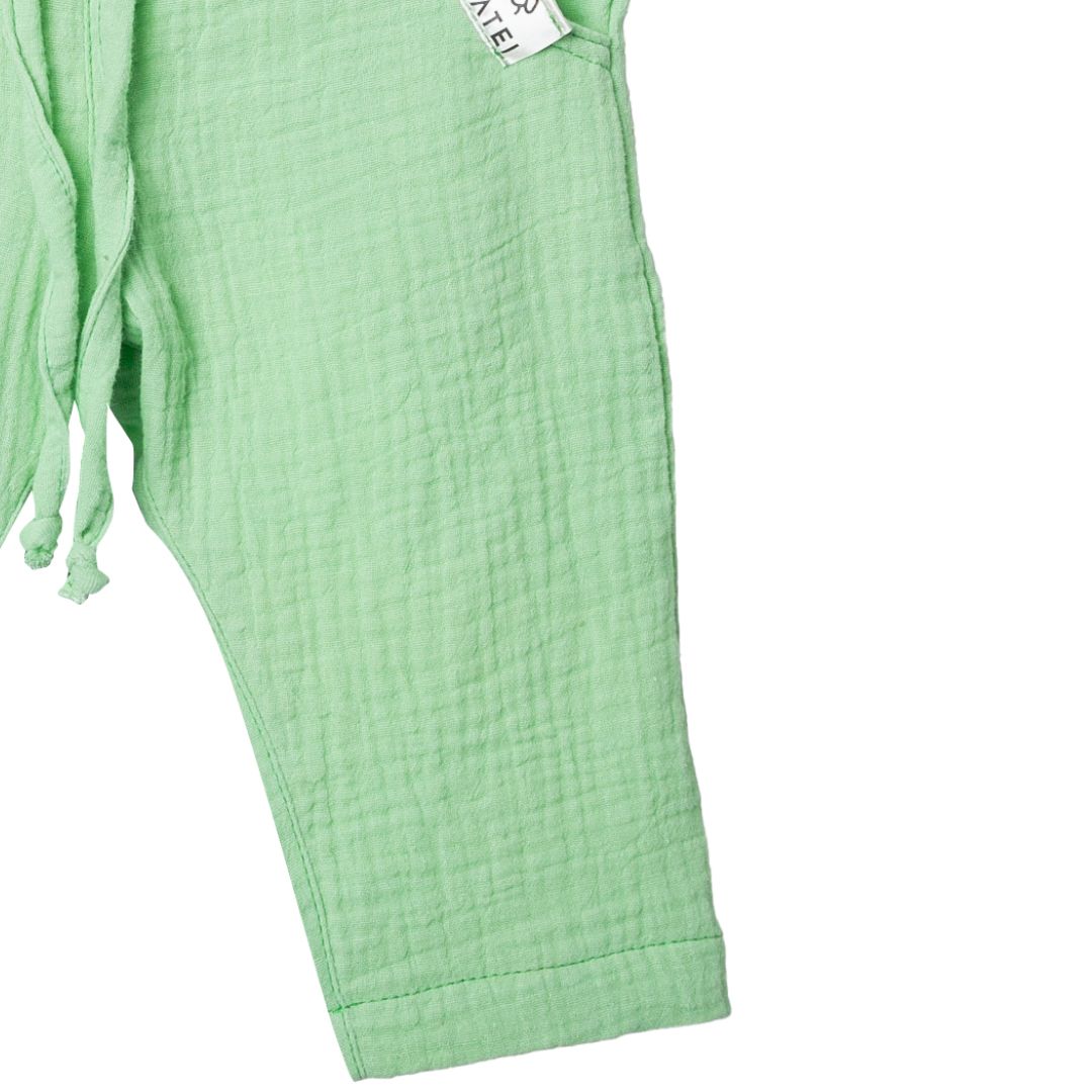 Pantaloni Premium din Muselina de Bumbac „Norisor Lejer” niDom – Banda Elastica cu Snur Decorativ, Taietura Dreapta si Buzunare (Fabricat in Romania) [3]