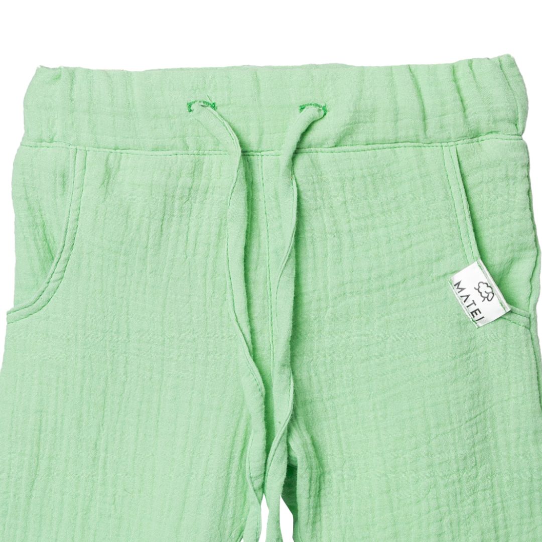 Pantaloni Premium din Muselina de Bumbac „Norisor Lejer” niDom – Banda Elastica cu Snur Decorativ, Taietura Dreapta si Buzunare (Fabricat in Romania) [2]