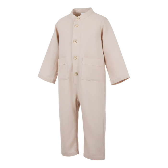 Salopeta Premium din In „Micul Explorator” niDom – Material Natural Prespalat, Nasturi in Fata si Buzunare Practice (Fabricat in Romania) [4]