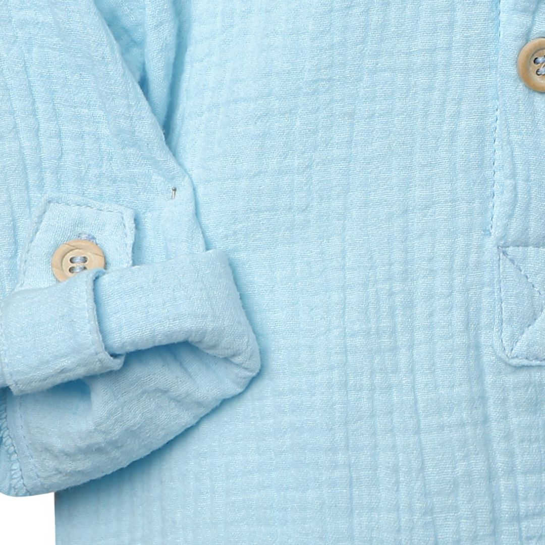 Set Complet din Muselina Premium "Norisor Pufosel" Nidom – Camasuta si Pantalonasi Scurti (Bumbac 100% Certificat, Fabricat in Romania) [5]