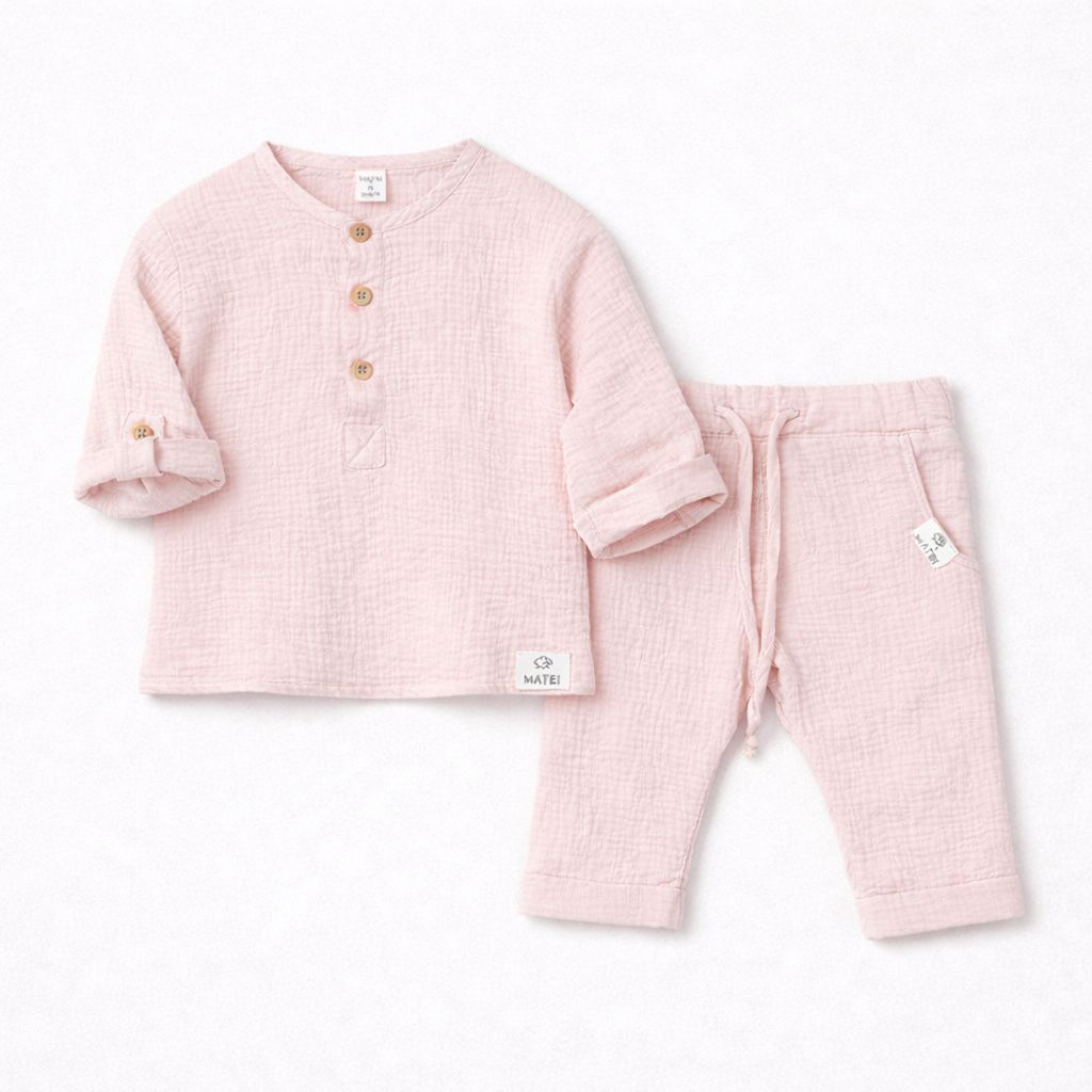 Set Complet din Muselina Premium "Norisor Pufosel" Nidom – Camasuta si Pantalonasi Scurti (Bumbac 100% Certificat, Fabricat in Romania) [8]