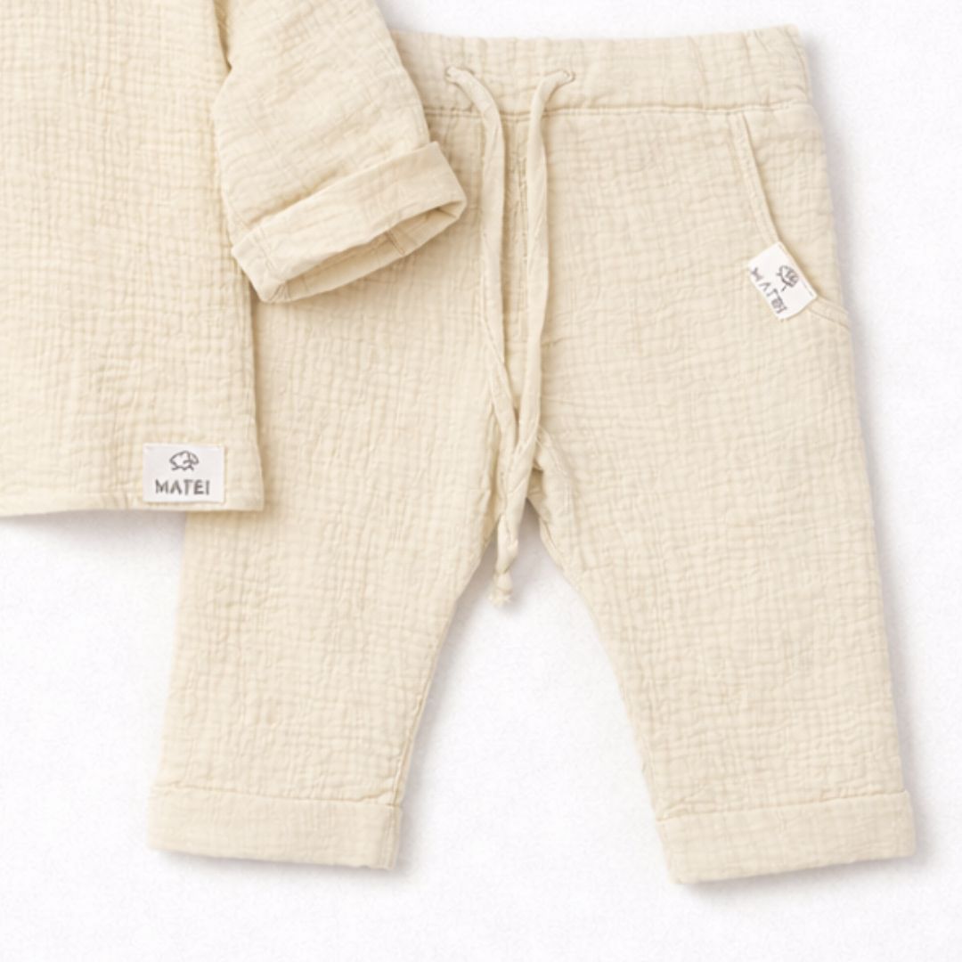 Set Complet din Muselina Premium "Norisor Pufosel" Nidom – Camasuta si Pantalonasi Scurti (Bumbac 100% Certificat, Fabricat in Romania) [9]