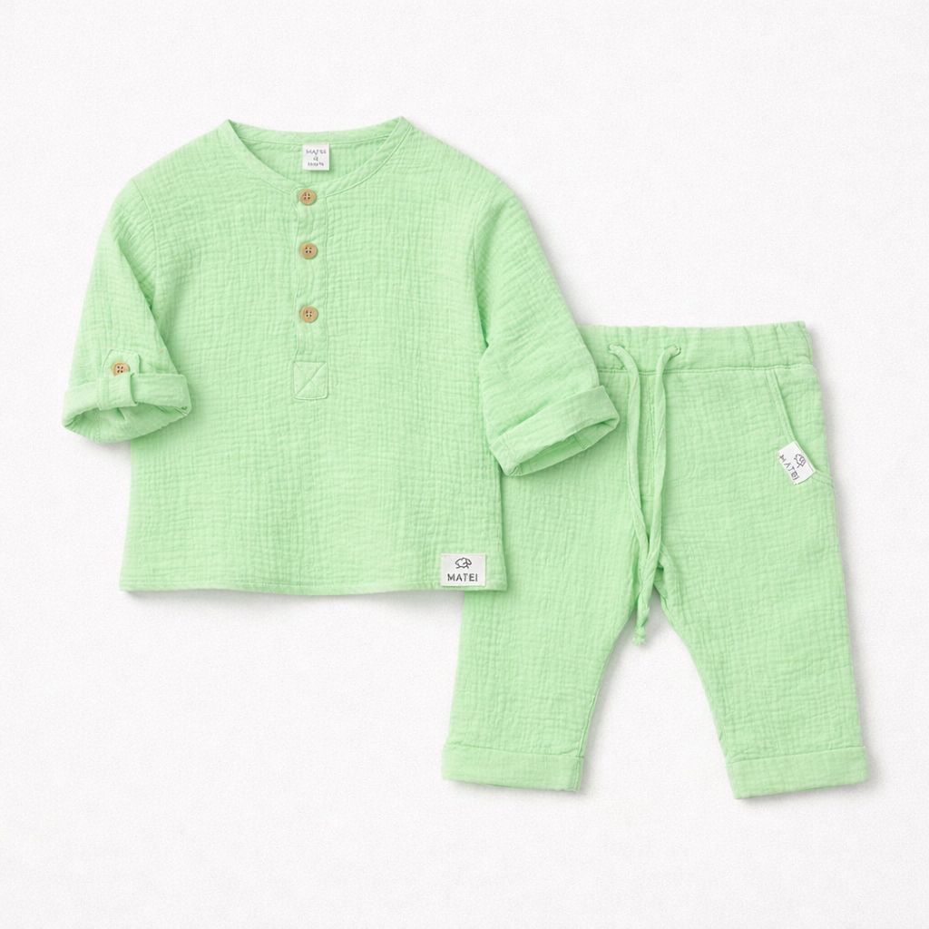 Set Complet din Muselina Premium "Norisor Pufosel" Nidom – Camasuta si Pantalonasi Scurti (Bumbac 100% Certificat, Fabricat in Romania) [7]