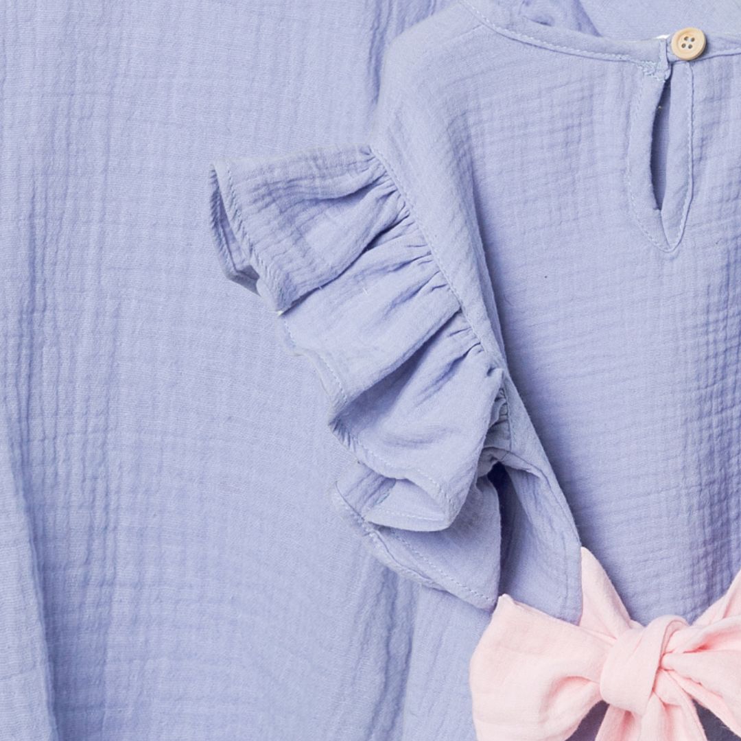 Tricou Premium din Muselina cu Fundita Cusuta Nidom – 100% Bumbac Certificat, Inchidere cu Nasture (Fabricat in Romania) [7]