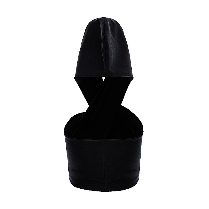 Top Dama Cu Gluga Fara Maneci Negru Lycra - Rebel [2]