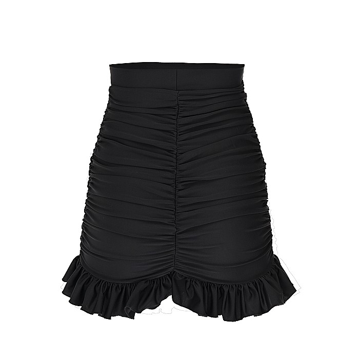 Fusta Dama Scurta Cu Volane Neagra Lycra - Giselle [2]