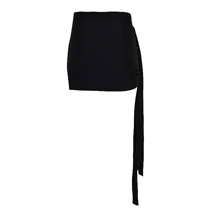 Fusta Dama Scurta Cu Noduri Neagra Lycra - Kami [2]