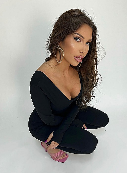 Salopeta Dama Lunga Decoltata Neagra Lycra - Marquise [11]