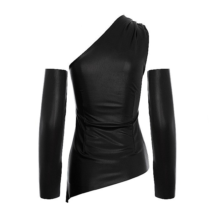 Top Dama Cu Manusi Negru Piele Eco - Morena [2]