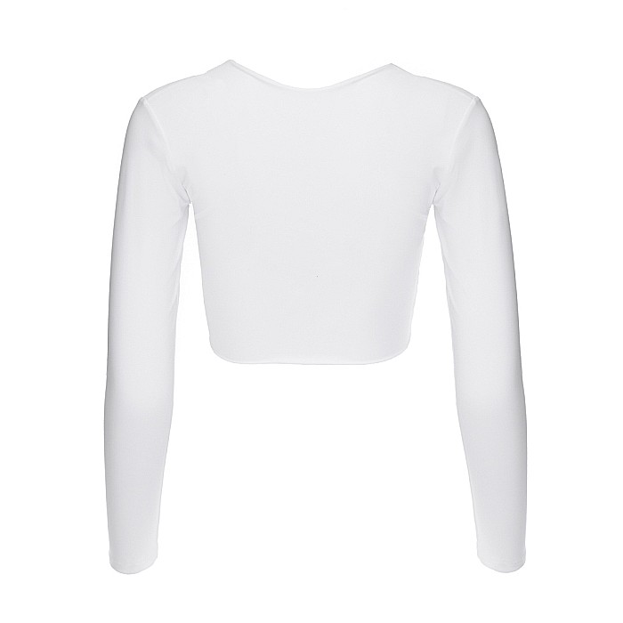 Top Dama Cu Maneca Lunga Alb Lycra - Amber [2]