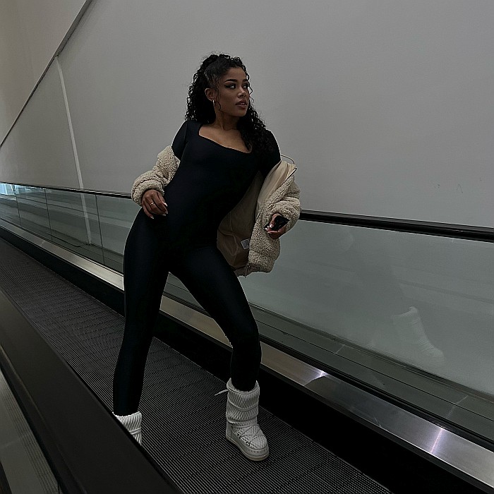 Salopeta Dama Lunga Decoltata Neagra Lycra - Anastasia [9]