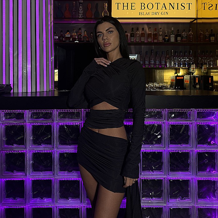 Rochie Dama Scurta Cu Maneca Lunga Neagra Lycra - Luce [3]