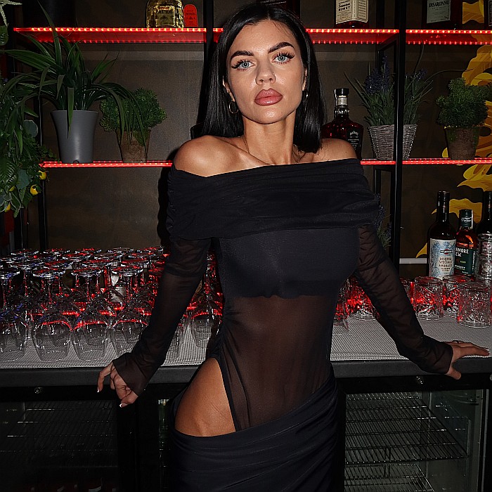 Rochie Dama Lunga Pe Umeri Cu Body Neagra Lycra - Rendezvous [4]