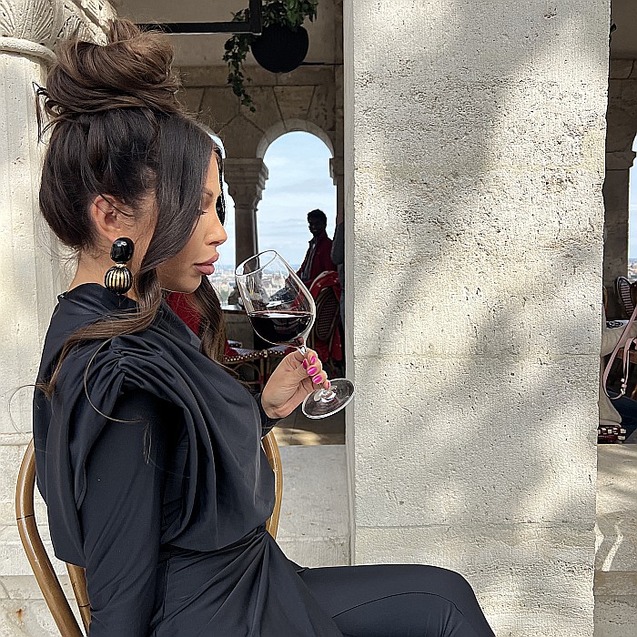 Salopeta Dama Lunga Cu Vesta Neagra Lycra - Sumosa [4]