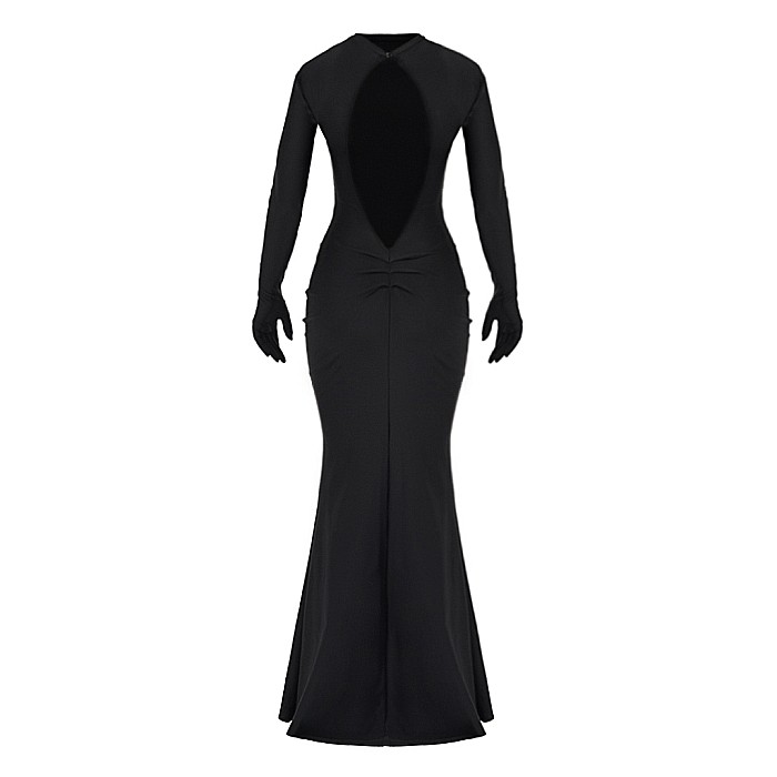 Rochie Neagra Dama Lunga & Manusi Lycra - Allaiah [2]