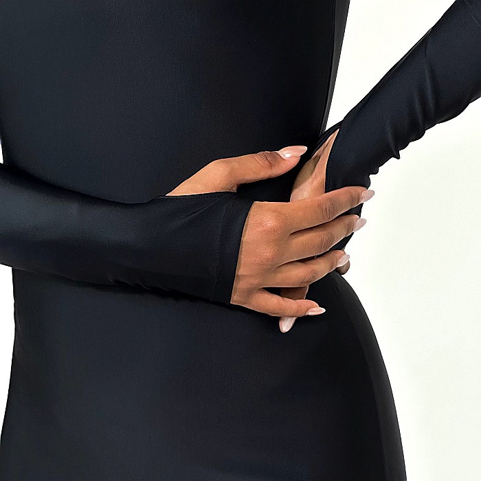 Salopeta Dama Lunga Decoltata Neagra Lycra - Anastasia [6]