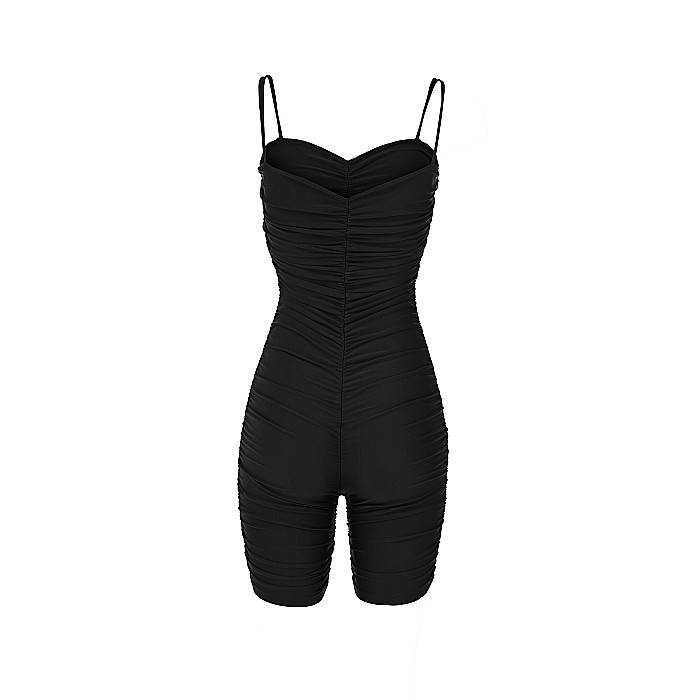 Salopeta Dama Scurta Decoltata Neagra Lycra – Kelly [2]