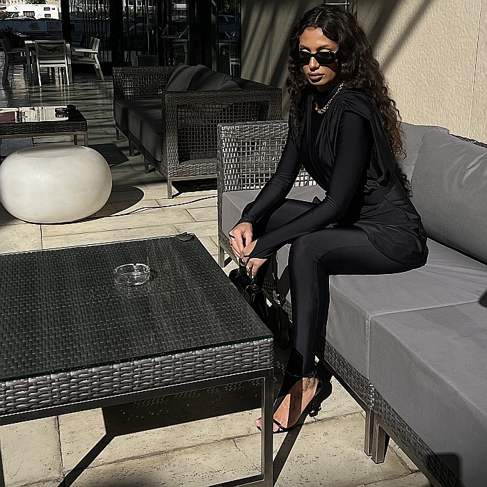 Salopeta Dama Lunga Cu Vesta Neagra Lycra - Sumosa [9]