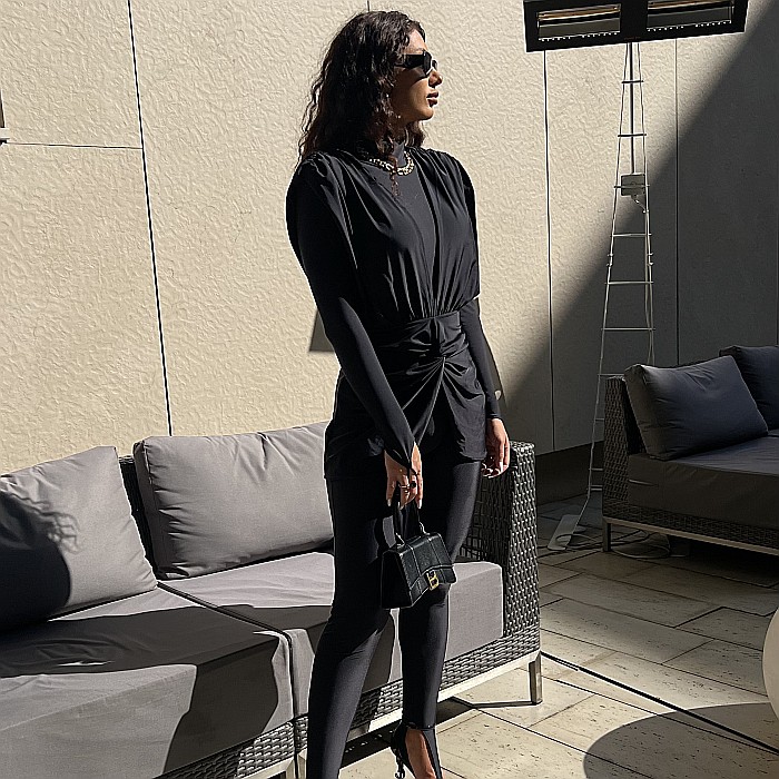 Salopeta Dama Lunga Cu Vesta Neagra Lycra - Sumosa [7]