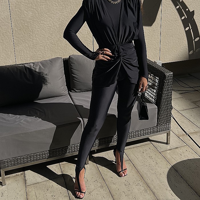 Salopeta Dama Lunga Cu Vesta Neagra Lycra - Sumosa [8]