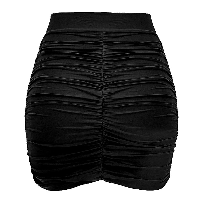 Fusta Dama Scurta Mulata Neagra Lycra - Zamira [2]