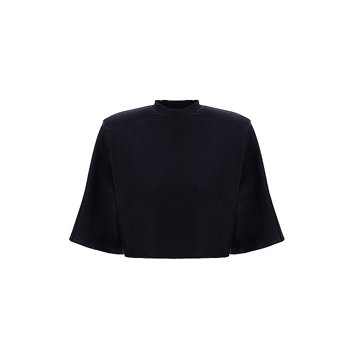 Top Dama Cu Maneca Scurta Si Umeri Negru Lycra - Dimitra [2]