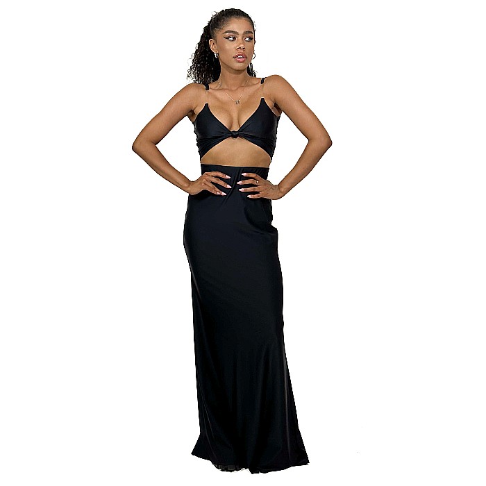 Top Dama Sexy Fara Maneci Negru Lycra - Daria [5]