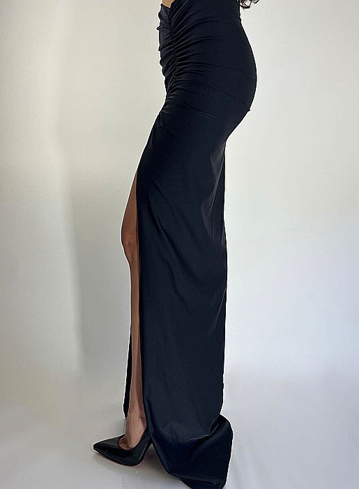 Fusta Dama Lunga Mulata Neagra Lycra - Drushka [4]