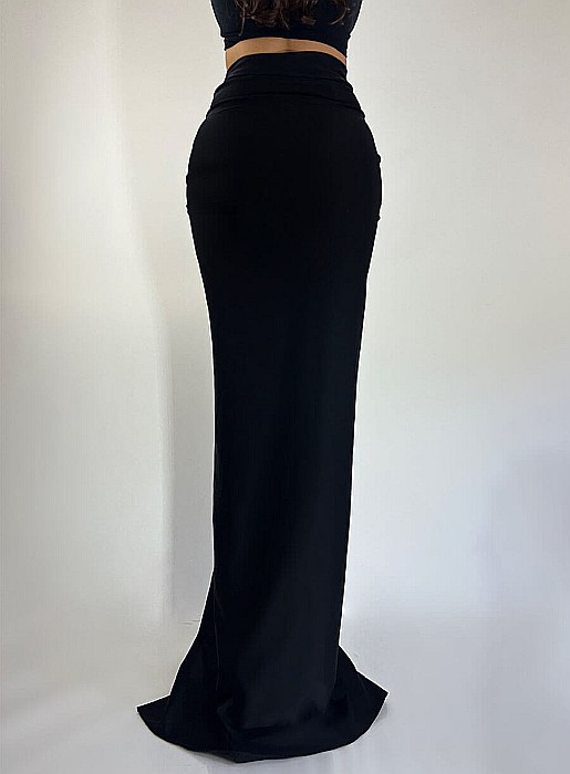 Fusta Dama Lunga Mulata Neagra Lycra - Drushka [6]