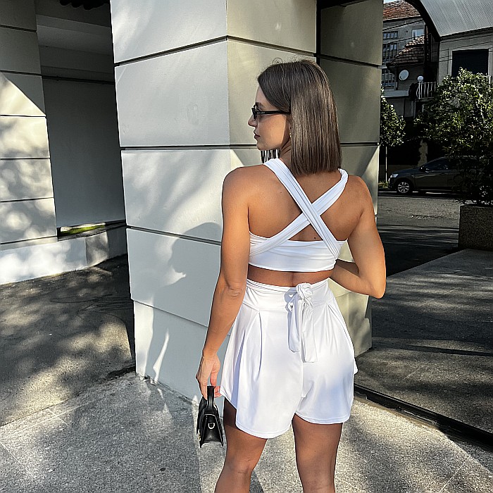 Top Dama Sexy Versatil Fara Maneci Alb Lycra – Yndoll [9]