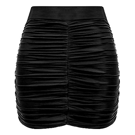 FUSTE DAMA - Fusta Dama Scurta Mulata Neagra Lycra - Zamira