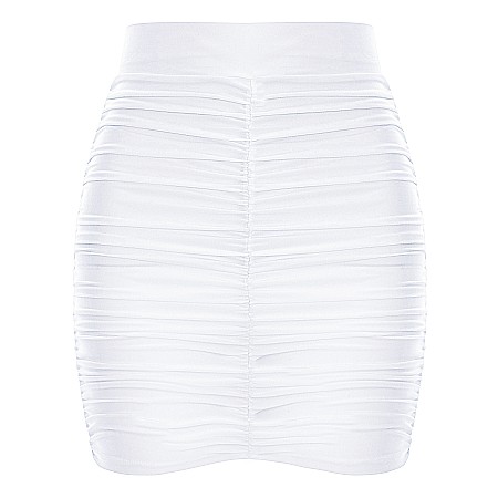 FUSTE DAMA - Fusta Dama Scurta Mulata Alba Lycra - Zamira