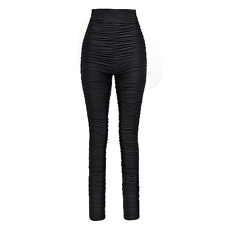 PANTALONI DAMA - Colanti Dama Lungi Cu Talie Inalta Negri Lycra - Sashenka